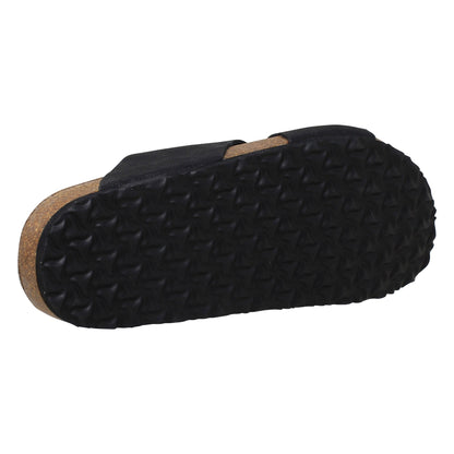 SOBEYO Classic Cork Sandals Criss-Cross Strap Slip On Black