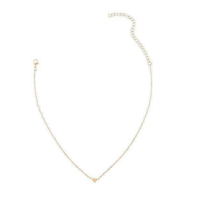  Gold necklace featuring a small heart charm, 14" length with a
4" extender, made of high-quality zinc alloy