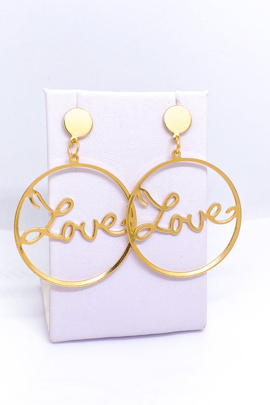 Gold dangle hoop earrings made of high-quality zinc alloy, perfect for special occasions and casual wear