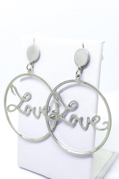 Elegant round dangle hoop earrings in silver, made from long-lasting zinc alloy, suitable for any occasion.
